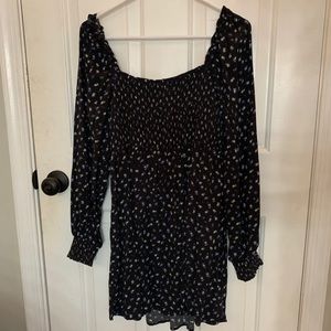 Black Floral Print Dress